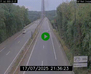 Webcam sur la N165 après le Pont de l'Iroise, à l'entrée de Brest