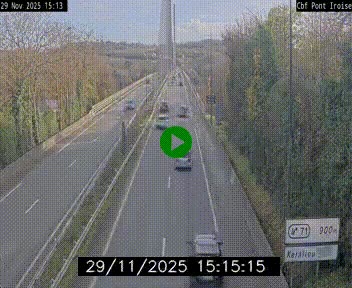 Webcam sur la N165 après le Pont de l'Iroise, à l'entrée de Brest