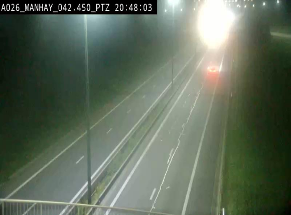 Webcam autoroute A26/E25 à hauteur de Manhay, à la jonction avec la N651 en direction de Liège - BK 42.4