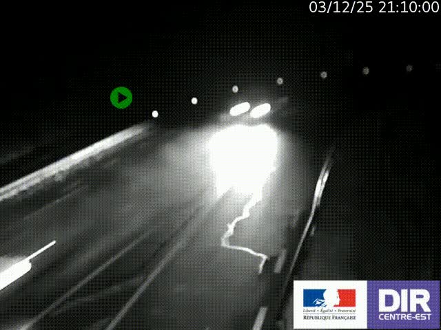 Webcam sur le col Pin Bouchain, vue orientée vers Roanne, en provenance de Lyon sur la nationale 7 (N7)