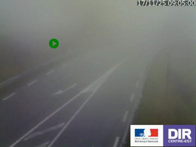 Webcam sur le col Pin Bouchain, vue orientée vers Roanne, en provenance de Lyon sur la nationale 7 (N7)