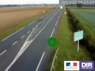 Webcam routière sur la RN7 à hauteur de Toulon-sur-Allier, entre Moulins et Vichy