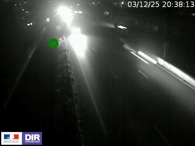 Webcam à Bron sur l'A43 à la jonction avec le boulevard périphérique de Lyon (D383). Vue orientée vers Lyon