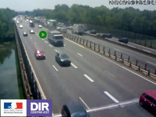 Caméra trafic à la jonction entre l'A46 (Rocade-est de Lyon) et l'A42 à hauteur de Vault-en-Velin en direction de Marseille