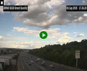 Webcam routière sur N338 à hauteur de Grand-Quevilly en périphérie de Rouen. Vue orientée vers Rouen