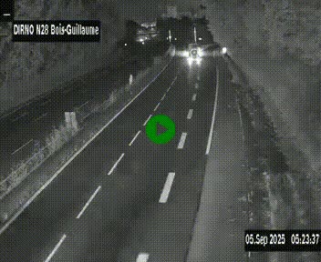 Webcam routière à hauteur de Bois-Guillaume en périphérie de Rouen. Vue orientée vers Rouen