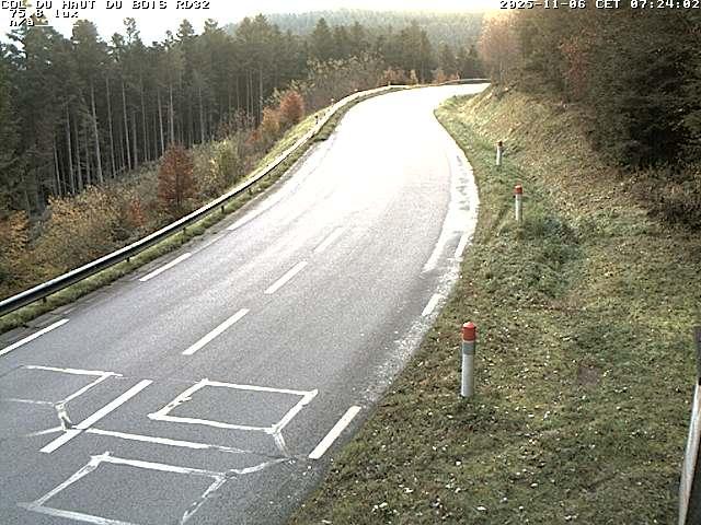 Webcam à 406 mètres d'altitude au niveau du col du haut du bois sur la RD32