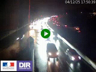 Caméra autoroute sur A6 - Valvert, près de Lyon, en direction de Paris, à hauteur de la sortie 36 Porte du Valvert