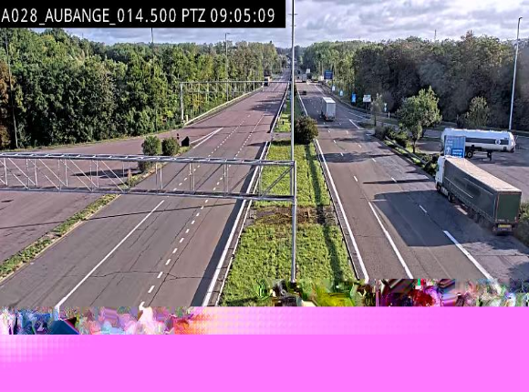 Webcam autoroute Belgique - Aubange - A28 direction Arlon - BK 14