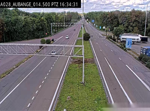Webcam autoroute Belgique - Aubange - A28 direction Arlon - BK 14