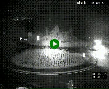 Webcam au nord d'Ax-les-Thermes au niveau de l'aire de chaînage de la N20. Vue orientée vers les Pyrénées, en direction de Pas de la Case