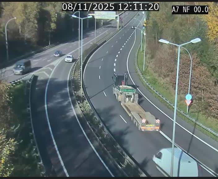 Caméra autoroute Luxembourg A7 - Echangeur A1/A7 Grünewald direction Tunnel Stafelter