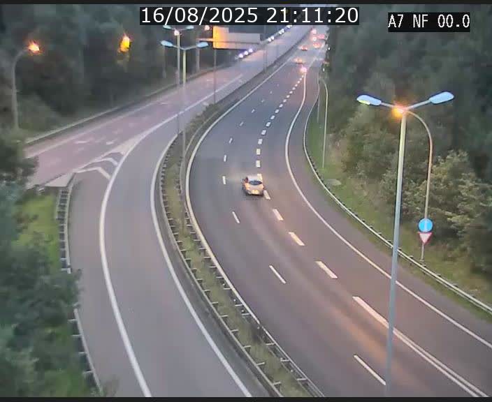 Caméra autoroute Luxembourg A7 - Echangeur A1/A7 Grünewald direction Tunnel Stafelter