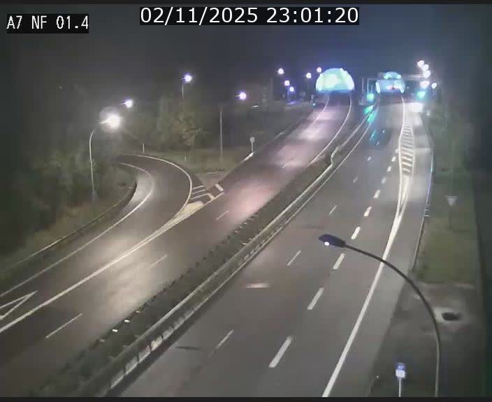 Caméra autoroute Luxembourg A7 - Echangeur Waldhaff - direction Tunnel Stafelter