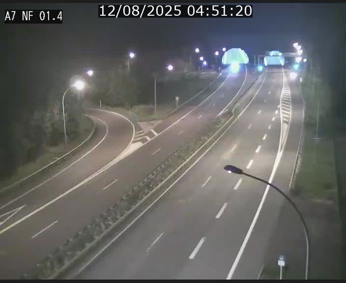 Caméra autoroute Luxembourg A7 - Echangeur Waldhaff - direction Tunnel Stafelter
