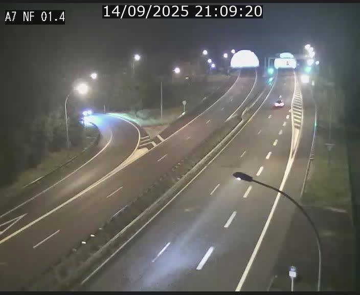 Caméra autoroute Luxembourg A7 - Echangeur Waldhaff - direction Tunnel Stafelter