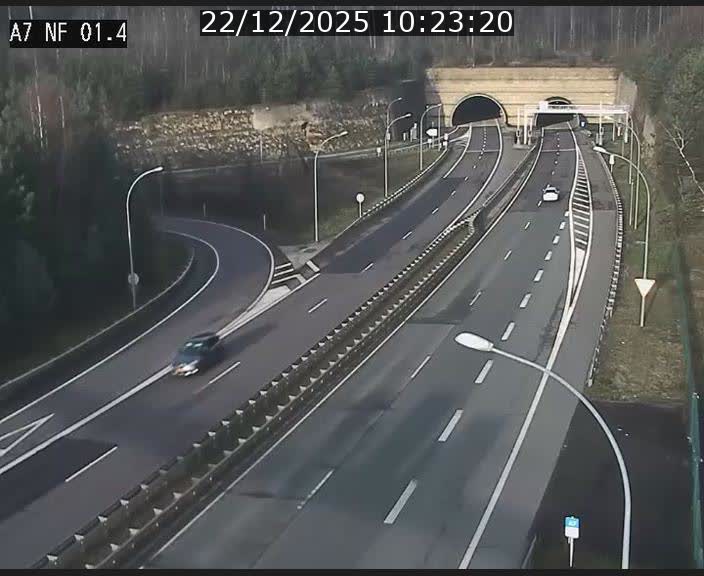 Caméra autoroute Luxembourg A7 - Echangeur Waldhaff - direction Tunnel Stafelter
