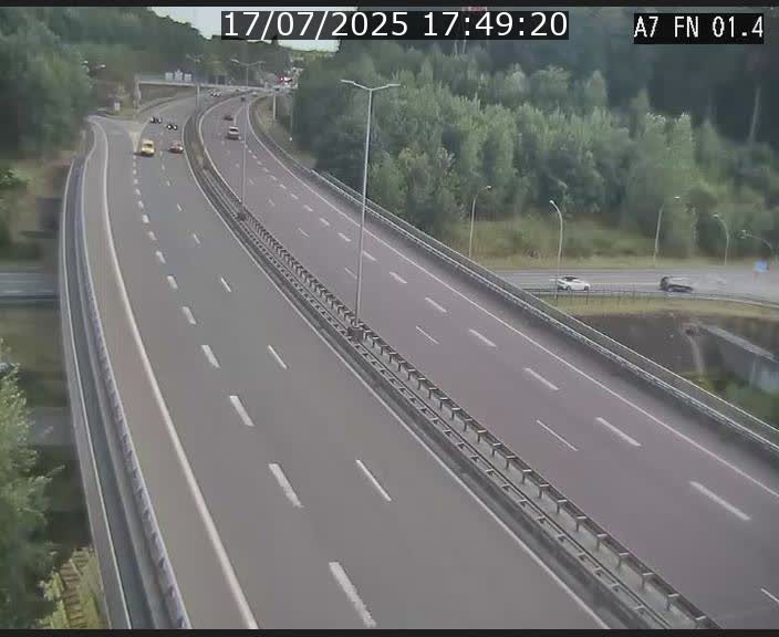 Caméra autoroute Luxembourg A7 - Tunnel Stafelter - direction Echangeur Grünewald