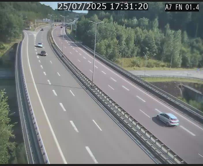 Caméra autoroute Luxembourg A7 - Tunnel Stafelter - direction Echangeur Grünewald