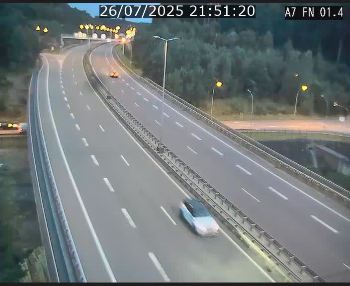 Caméra autoroute Luxembourg A7 - Tunnel Stafelter - direction Echangeur Grünewald