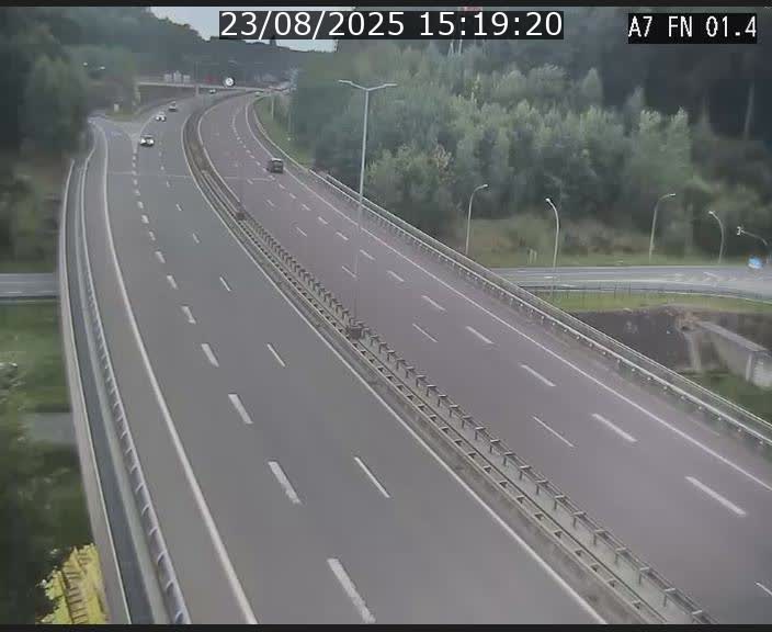 Caméra autoroute Luxembourg A7 - Tunnel Stafelter - direction Echangeur Grünewald