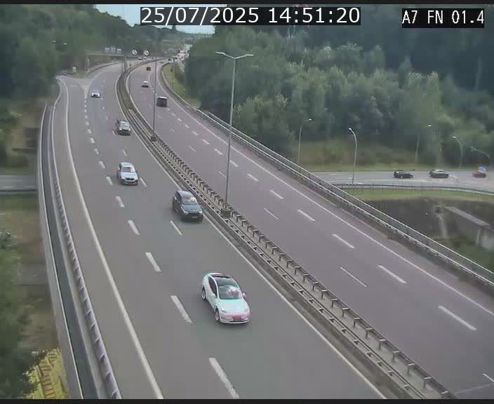 Caméra autoroute Luxembourg A7 - Tunnel Stafelter - direction Echangeur Grünewald