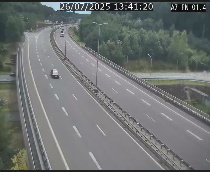 Caméra autoroute Luxembourg A7 - Tunnel Stafelter - direction Echangeur Grünewald