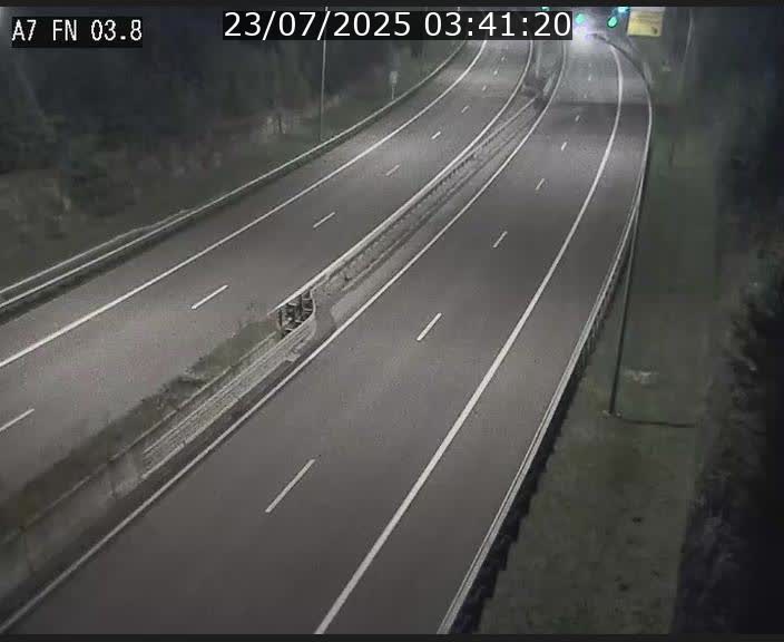 Caméra autoroute Luxembourg A7 - Passage à gibier Rëngelbour - direction Tunnel Stafelter