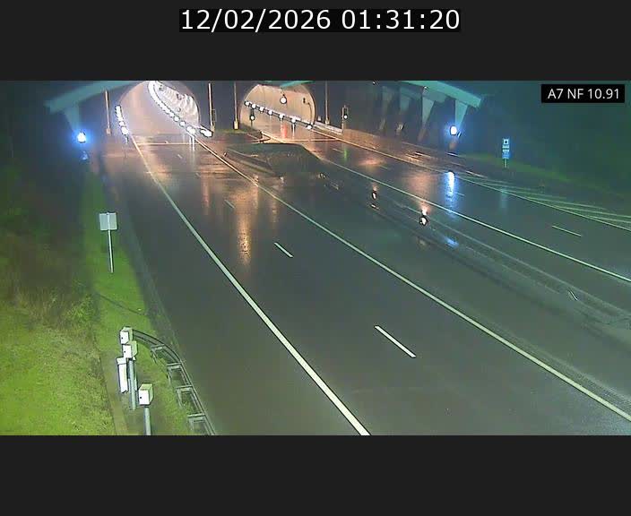 Caméra trafic Luxembourg - A7, Tunnel Gousselerbierg, entrée sud, direction Mersch
