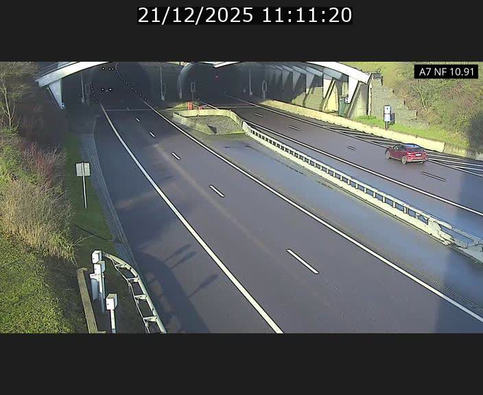 Caméra trafic Luxembourg - A7, Tunnel Gousselerbierg, entrée sud, direction Mersch