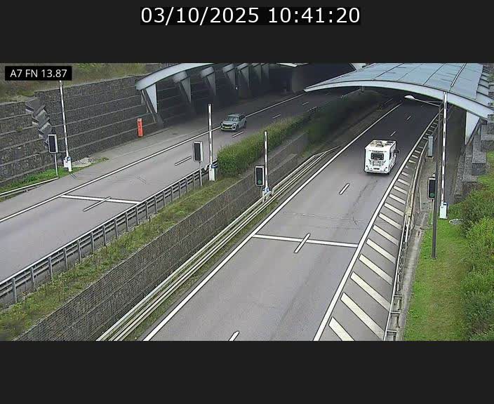 Caméra trafic Luxembourg - A7, Tunnel Gousselerbierg, entrée nord, direction Lorentzweiler