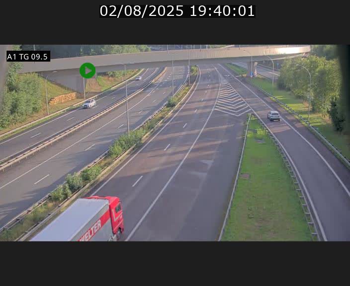 Traffic live webcam Luxembourg Jonction Grünewald - A1 direction Luxembourg-ville - BK 9.5