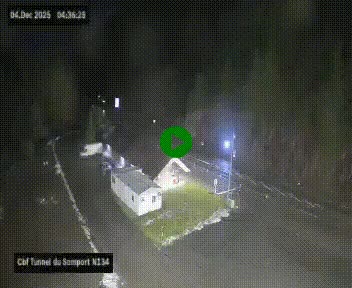 Webcam à l'entrée du tunnel du Somport, côté français, sur la N134, dans les Pyrénées, en direction de l'Espagne, à 1116 mètres d'altitude