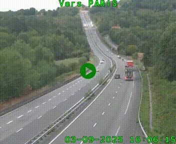 Caméra routière sur l'autoroute A20 à Bessines-sur-Gartempe. Vue orientée vers Paris