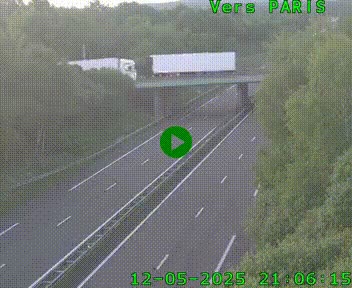 Caméra routière sur l'autoroute A20 au nord de Limoges, à la jonction avec la N520. Vue orientée vers Paris