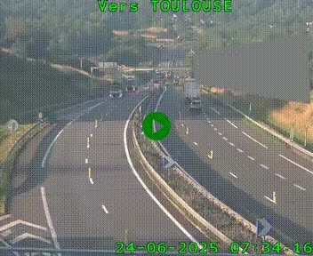 Caméra routière sur l'autoroute A20 à Noailles, en périphérie de Brive-la-Gaillarde. Vue orientée vers Toulouse