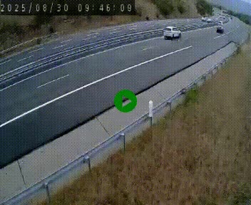 Caméra autoroute A75 à hauteur de la sortie 42 (Rodez, Laissac, Aire de l'Auvergne) située sur la commune d'Auberoques, près de Sévérac-le-Château
