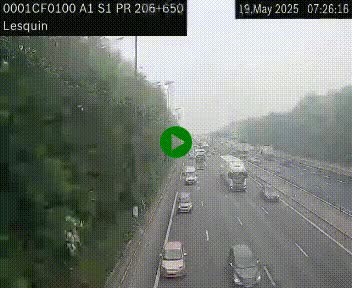 Webcam autoroute A1 à hauteur de Lesquin. Vue orientée vers Lille