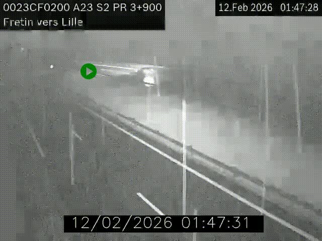Webcam autoroute A23 à hauteur de Fretin. Vue orientée vers Lille