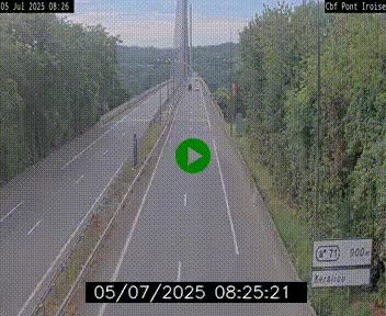 Webcam sur la N165 après le Pont de l'Iroise, à l'entrée de Brest