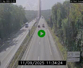 Webcam sur la N165 après le Pont de l'Iroise, à l'entrée de Brest