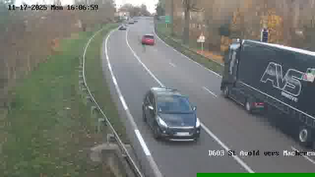 Webcam sur la D603 située à proximité de Saint-Avold. Vue orientée vers Macheren.