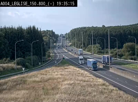 Webcam E411 dans la Côte de Léglise. Vue orientée vers Bruxelles