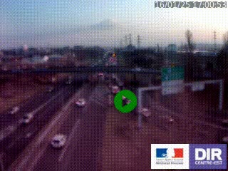 Caméra de circulation routière sur le boulevard périphérique Laurent Bonnevay de Lyon à hauteur de Saint-Fons, en direction de l'A7. Vue orientée vers Marseille
