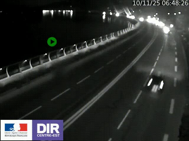 Webcam sur le quai Parjot à Vienne, aux Portes de Lyon, sur la Nationale 7, à la jonction avec le boulevard du Rhône-nord (D1407), caméra orientée vers Lyon