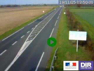 Webcam routière sur la RN7 à hauteur de Toulon-sur-Allier, entre Moulins et Vichy