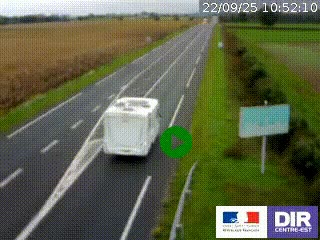 Webcam routière sur la RN7 à hauteur de Toulon-sur-Allier, entre Moulins et Vichy