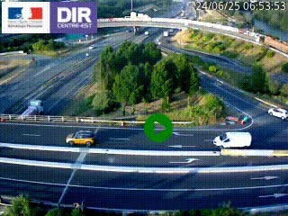 Webcam traffic à Grenoble-sud sur l'autoroute A480. Vue orientée vers l'entrée et la sortie de Grenoble