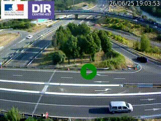 Webcam traffic à Grenoble-sud sur l'autoroute A480. Vue orientée vers l'entrée et la sortie de Grenoble