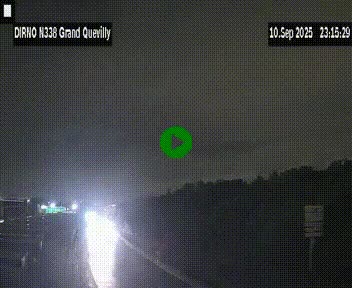 Webcam routière sur N338 à hauteur de Grand-Quevilly en périphérie de Rouen. Vue orientée vers Rouen